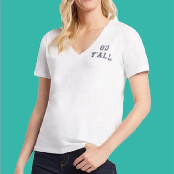 Draper James “Go yall” v neck tee - Picture 1 of 6